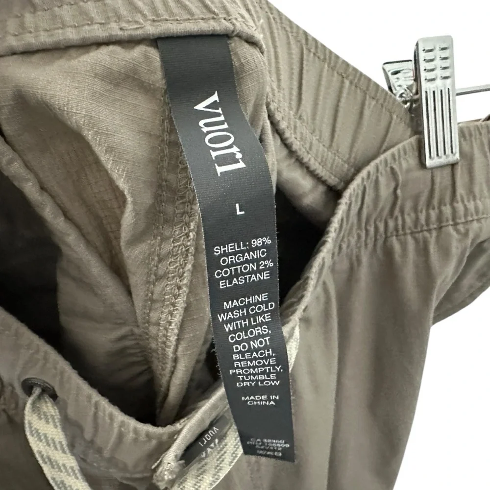 Vuori Ripstop Mens Pants Size Large Khaki Hiking Drawstring Outdoor V412